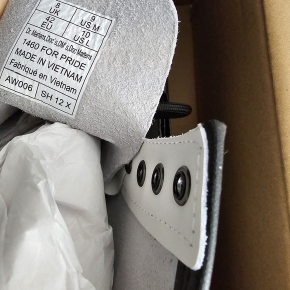 1460 PRIDE Edition Dr. Martens Leather Lace Up Boots Designed by Fuyuki Kanai - Picture 3 of 16